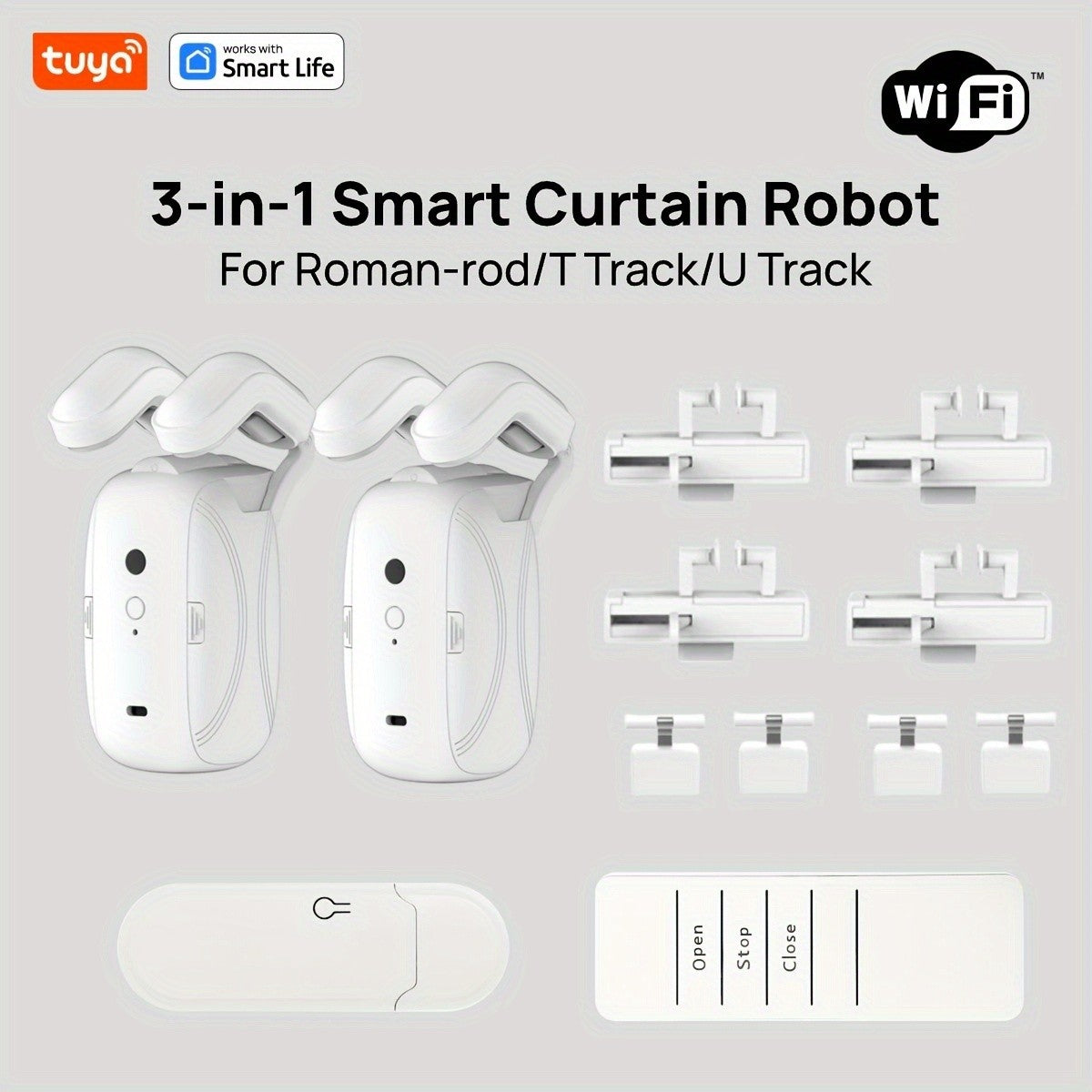 Motor de Cortina Inteligente Inova Lar - Automação Sem Furos (Wi-Fi/Matter)