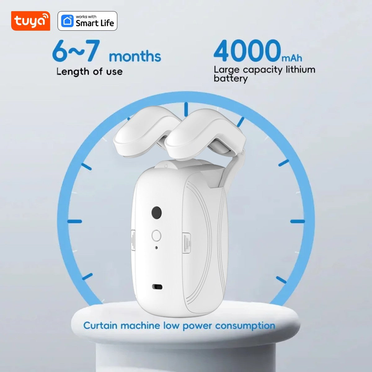 Motor de Cortina Inteligente Inova Lar - Automação Sem Furos (Wi-Fi/Matter)