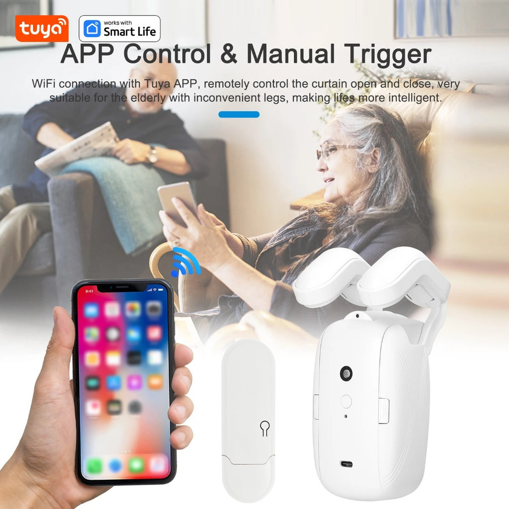 Motor de Cortina Inteligente Inova Lar - Automação Sem Furos (Wi-Fi/Matter)